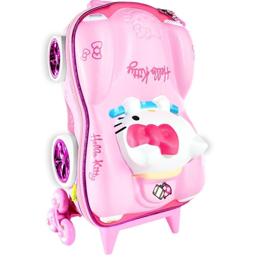 Mala Infantil Hello Kitty 3D Com Rodinhas - Rosa