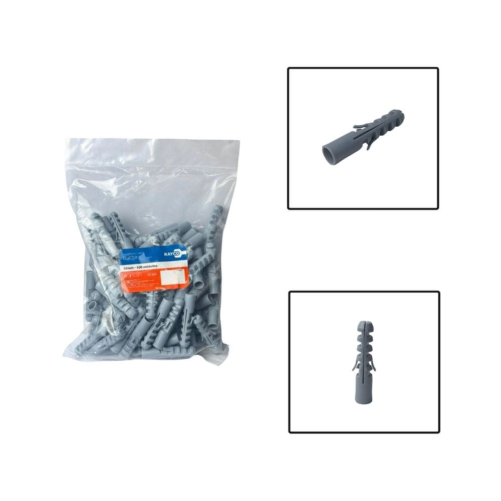 Pacote Bucha Fixa Sem Anel 10x50mm 100 Unidades
