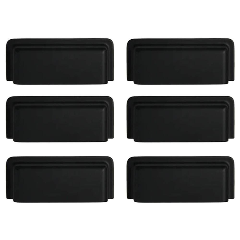Kit 6 Puxadores Eden 1791 Preto Fosco para Móveis Armários Gavetas Torralba