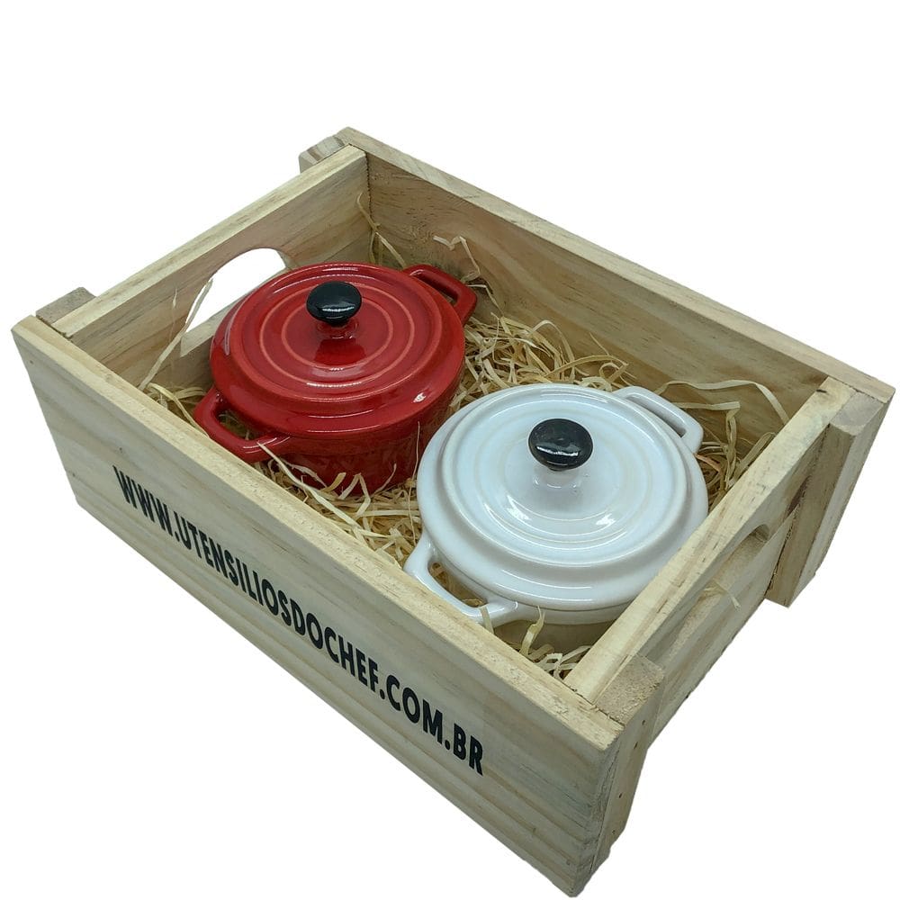 Panelinhas Vermelha, Branco Porcelana Engradado Presente