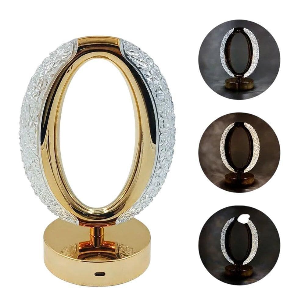 Luminária Oval Led De Mesa Com Usb