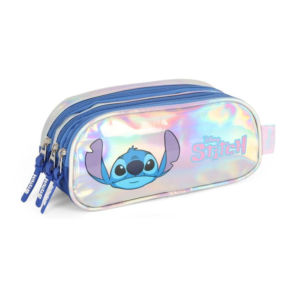 Estojo Triplo Prata Stitch Disney Classics Holográfico