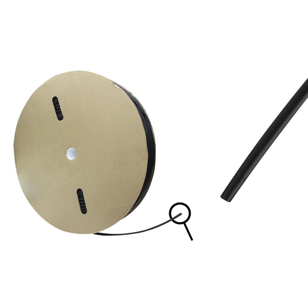 Rolo Espaguete/Tubo Termo Retrátil 4Mm Preto 200 Metros