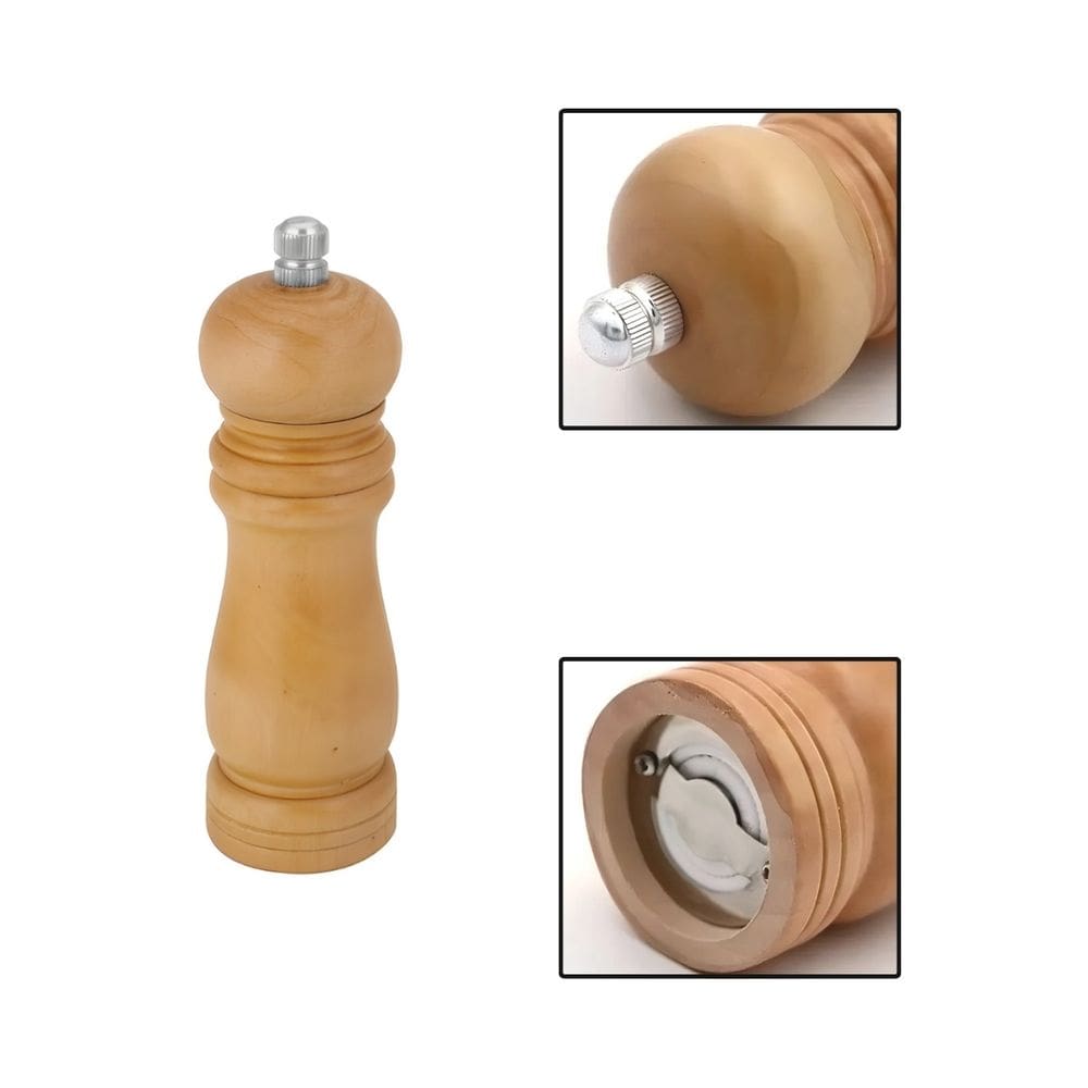 Moedor Manual Sal Pimenta Grãos Temperos MDF 15cm