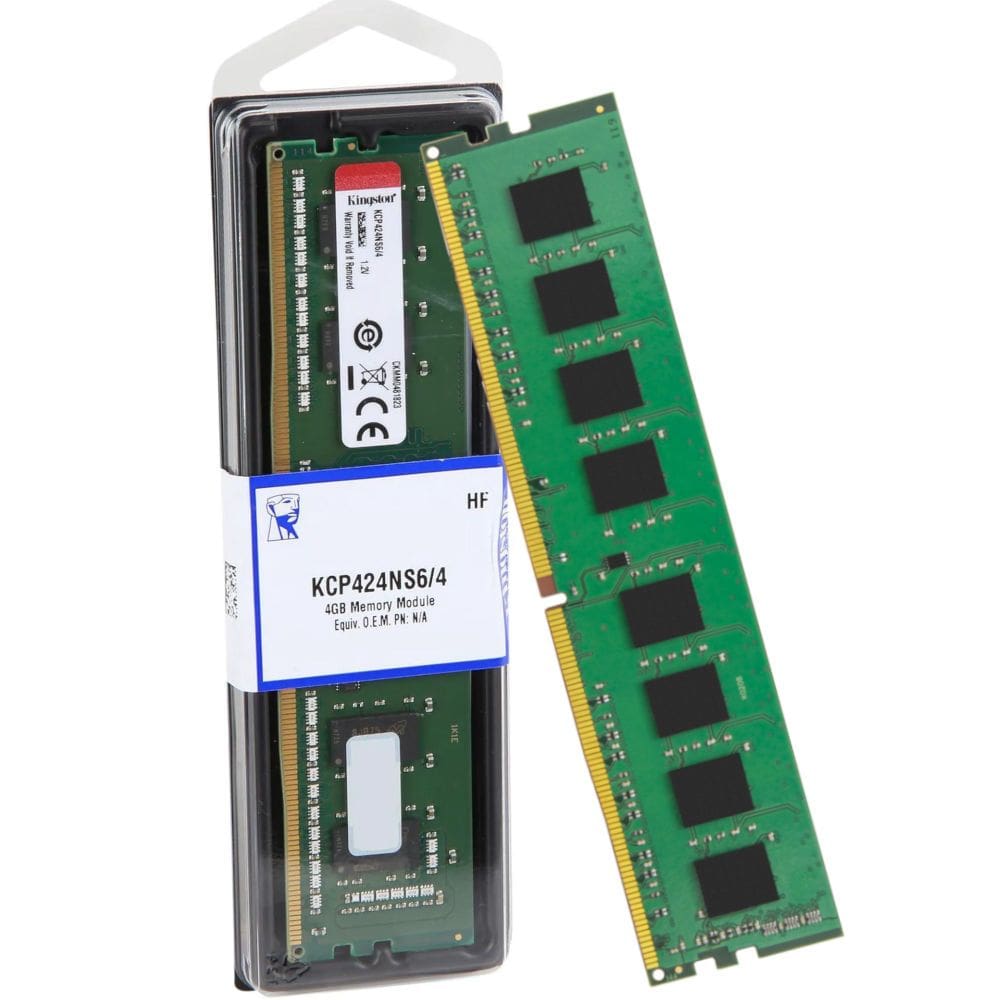Memória RAM Desktop Kingston DDR4 4 GB 2400 MHz – KCP424NS6/4, 1,2 V, CL17 (PC4-19200)