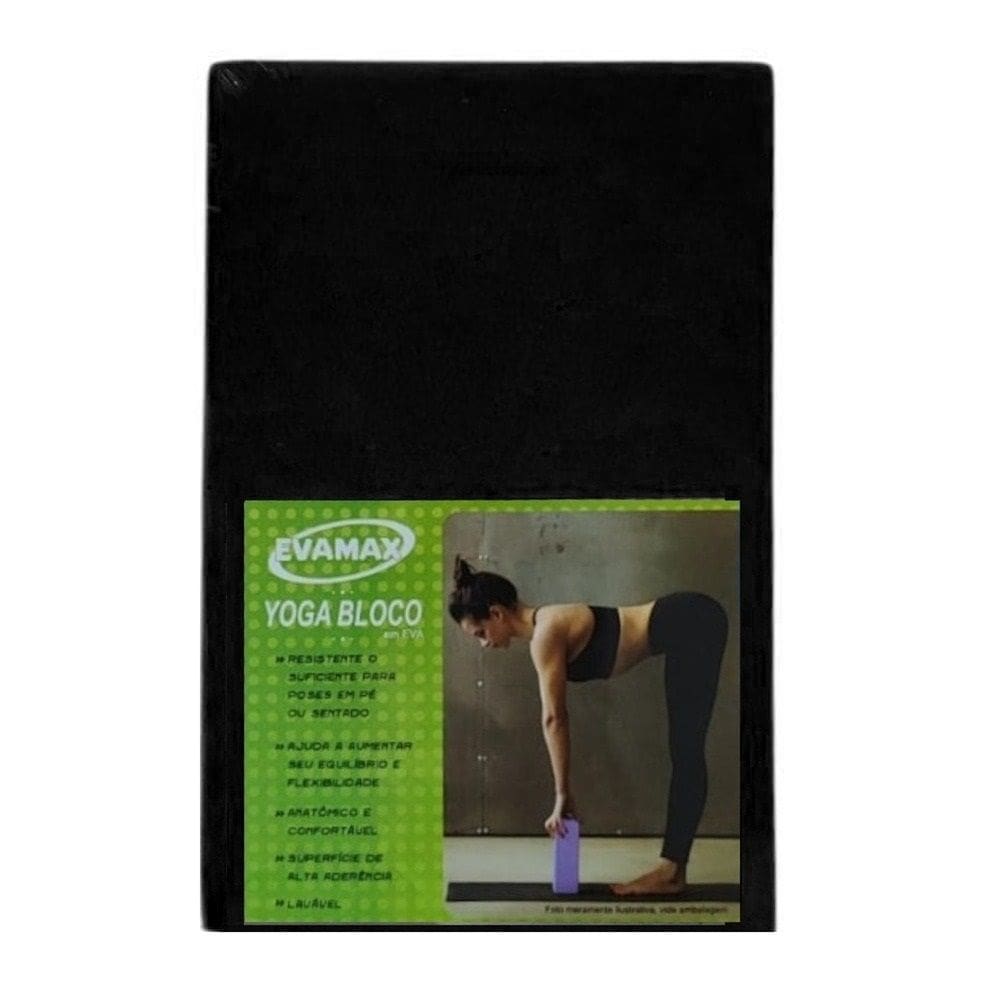 Bloco De Yoga e Pilates EvaMax Preto