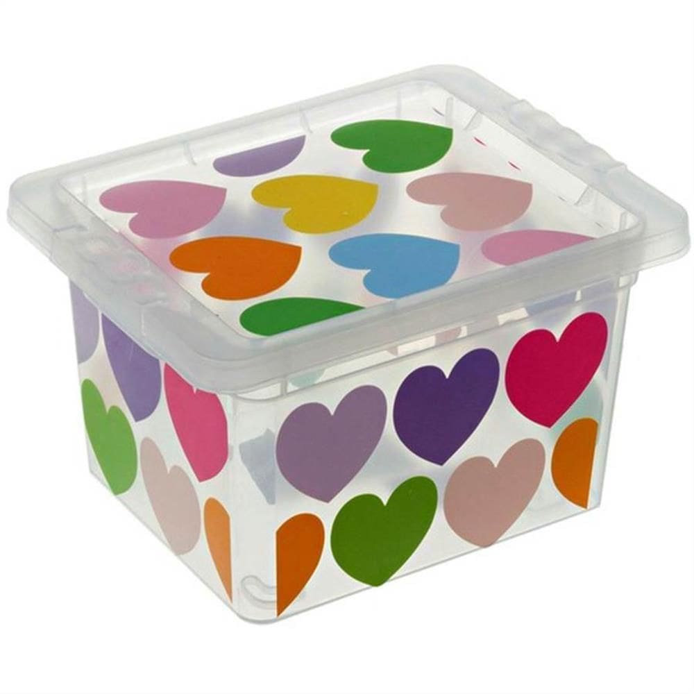 Caixa Organizadora 2,3 Litros Corações - Or18l-02 - São Bernardo Caixa Org. Container 2,3l Coracao Sao B Or18l-02