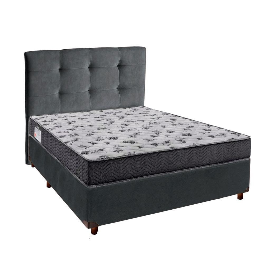 Cama Box + Colchão Casal Ortobom D33 Iso100 + Cabeceira Estofada