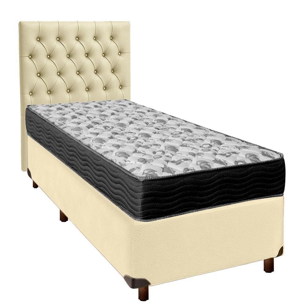 Kit Cabeceira + Cama Box + Colchão Solteiro D33 Iso100 Ortobom