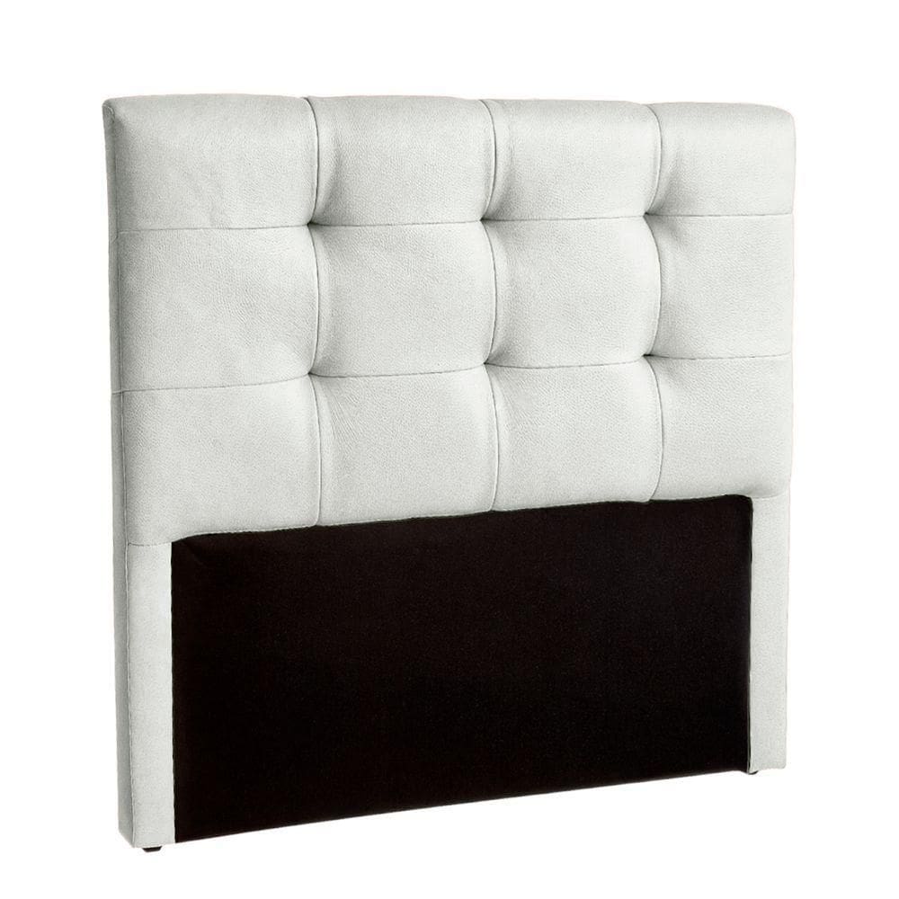 Cabeceira Estofada Queen Alice Nature Material Sintético Branco 158x136