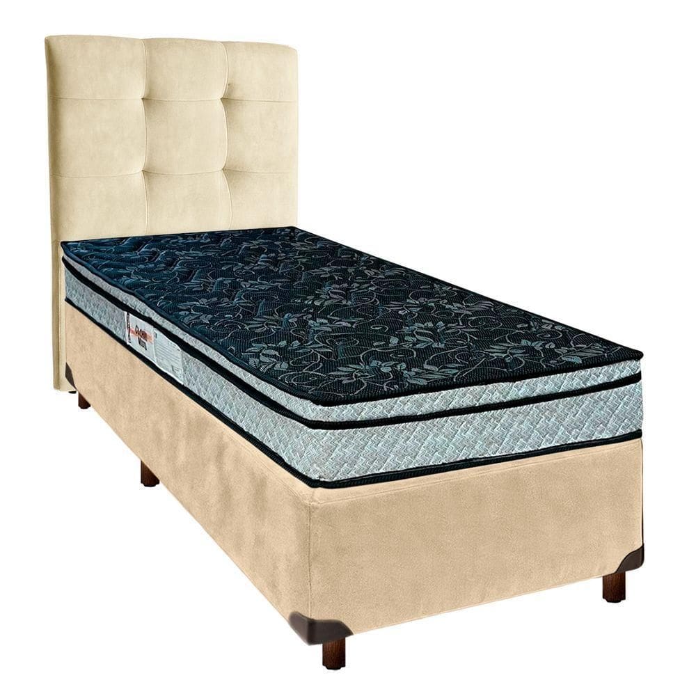 Kit Cama Box + Cabeceira + Colchão Solteiro D28 - Conforto - Paropas
