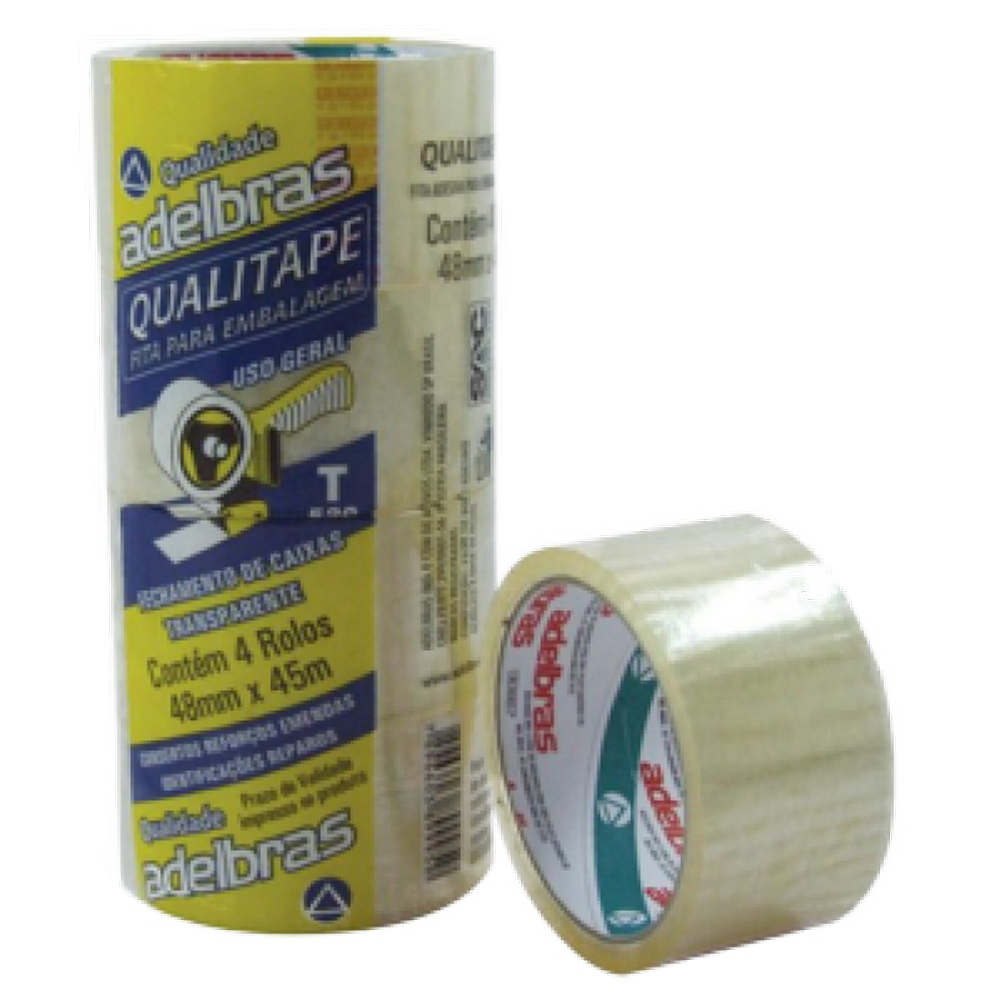 Fita PVC 48x40m Transparente Adelbras 4 Unidades