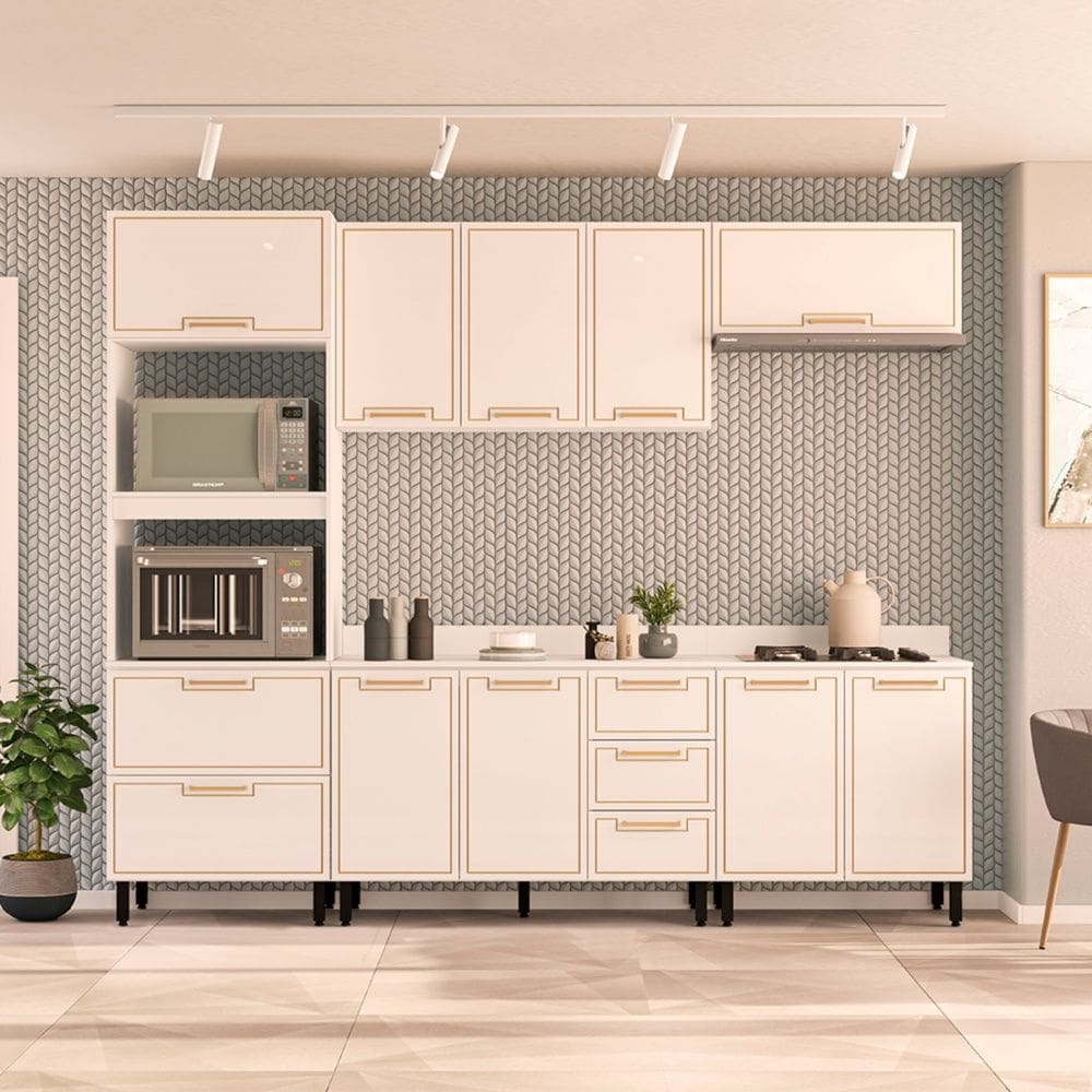 Cozinha Compacta 250091 5 Peças Amara Branco Politorno Móveis