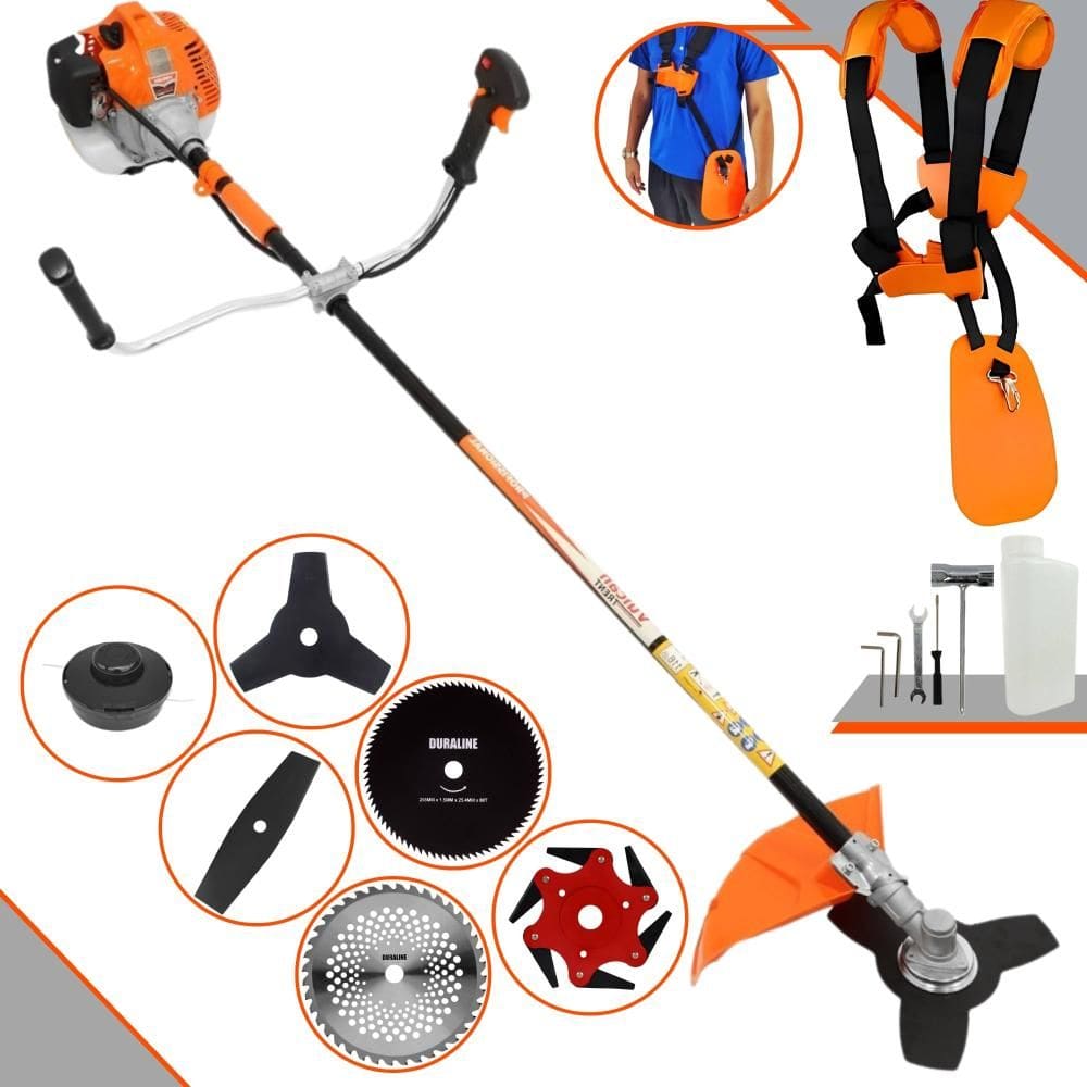Roçadeira Multifunções Vulcan VR520H À Gasolina 52cc 2,5HP Alta Rotação Para Todos os Tipos de Trabalho C/ Carretel Nylon + Kit de 5 Lâminas de Cortes