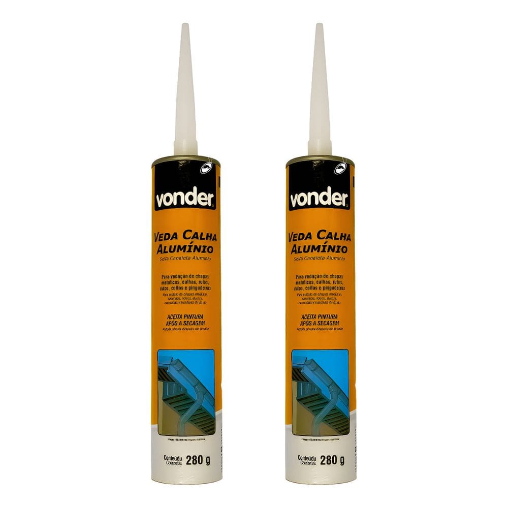 2 Veda Calha Alumínio 300 Ml Vcv 0270 Cola Selante