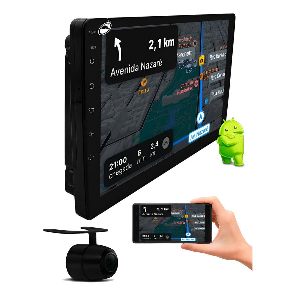 Multimidia 9” Android Polo 2003 à 2011 e Golf 1999 a 2013 Android Auto Car Play + Câmera Ré