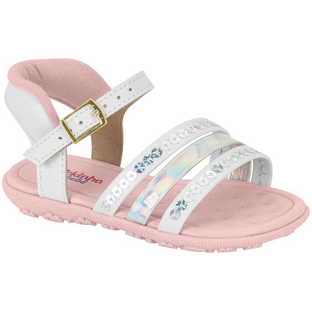 Sandalia Menina Molekinha Bebe Branca Batizado 2121.142