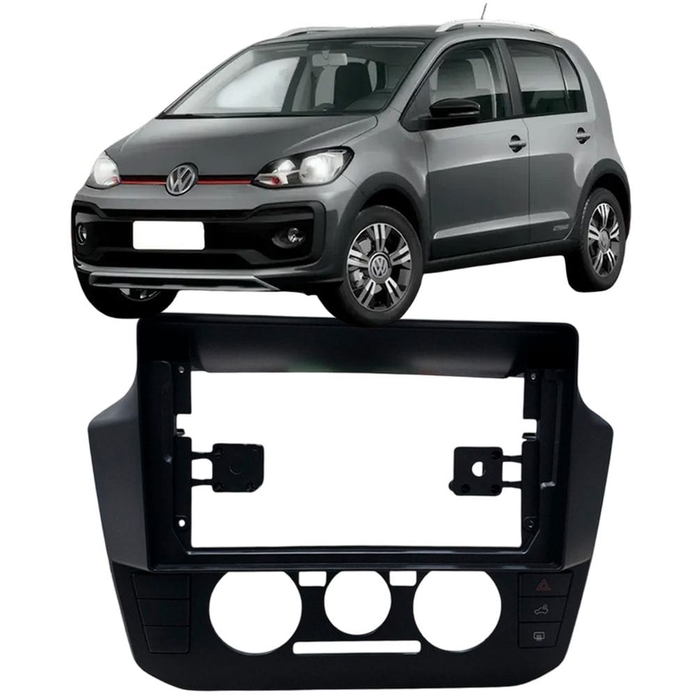 Moldura 9 Polegadas Up 2018 à 2021 Preta Painel Central Multimidia Som