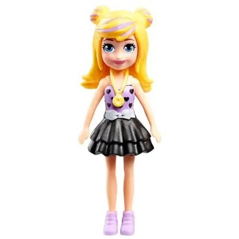 Mattel Polly  Boneca Basica Vestido Roxo e Preto