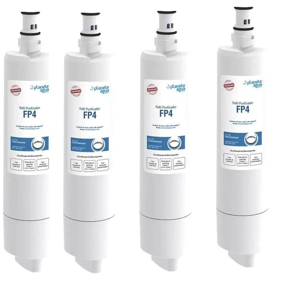 kit 4 Refil Filtro Purificador de Água FP4 Aparelhos: Consul CPC31, CPC31AB, CPC31AF, CPC30AB, CPC30AF e CPB35AB