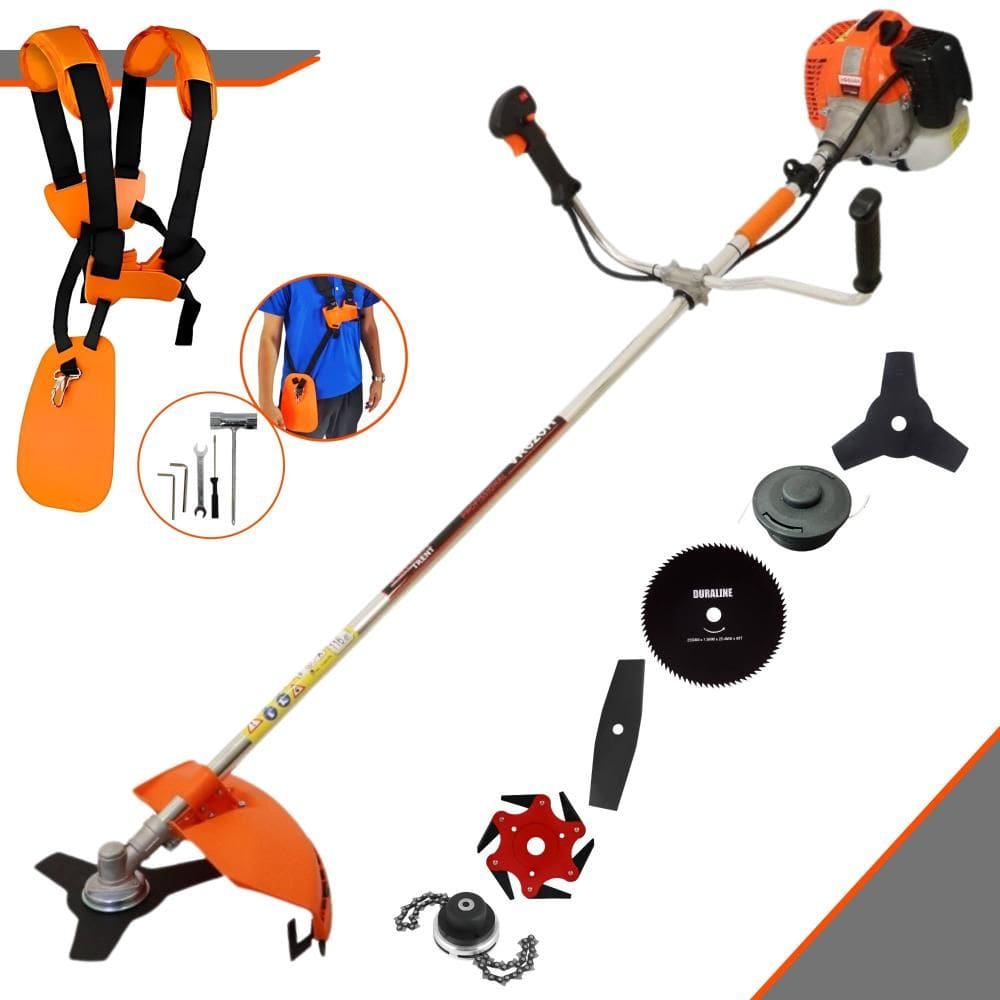 Roçadeira À Gasolina VR620H Vulcan 62cc 2T 3HP Completa Com Carretel Nylon + Faca 2 Pontas + Faca 3 Pontas + Faca 6 Pontas + Faca 80 Dentes + Trimmer