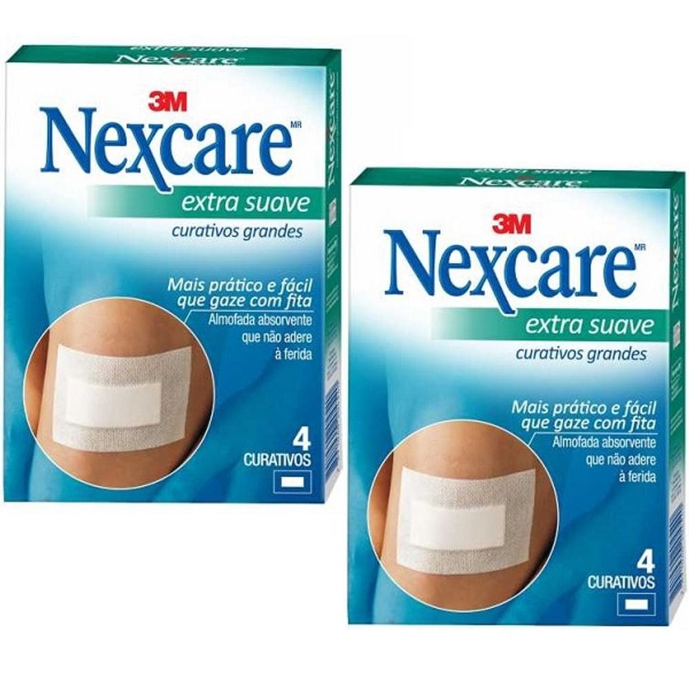 Kit com 2 Caixas de Curativo Nexcare Grande EXTRA Suave