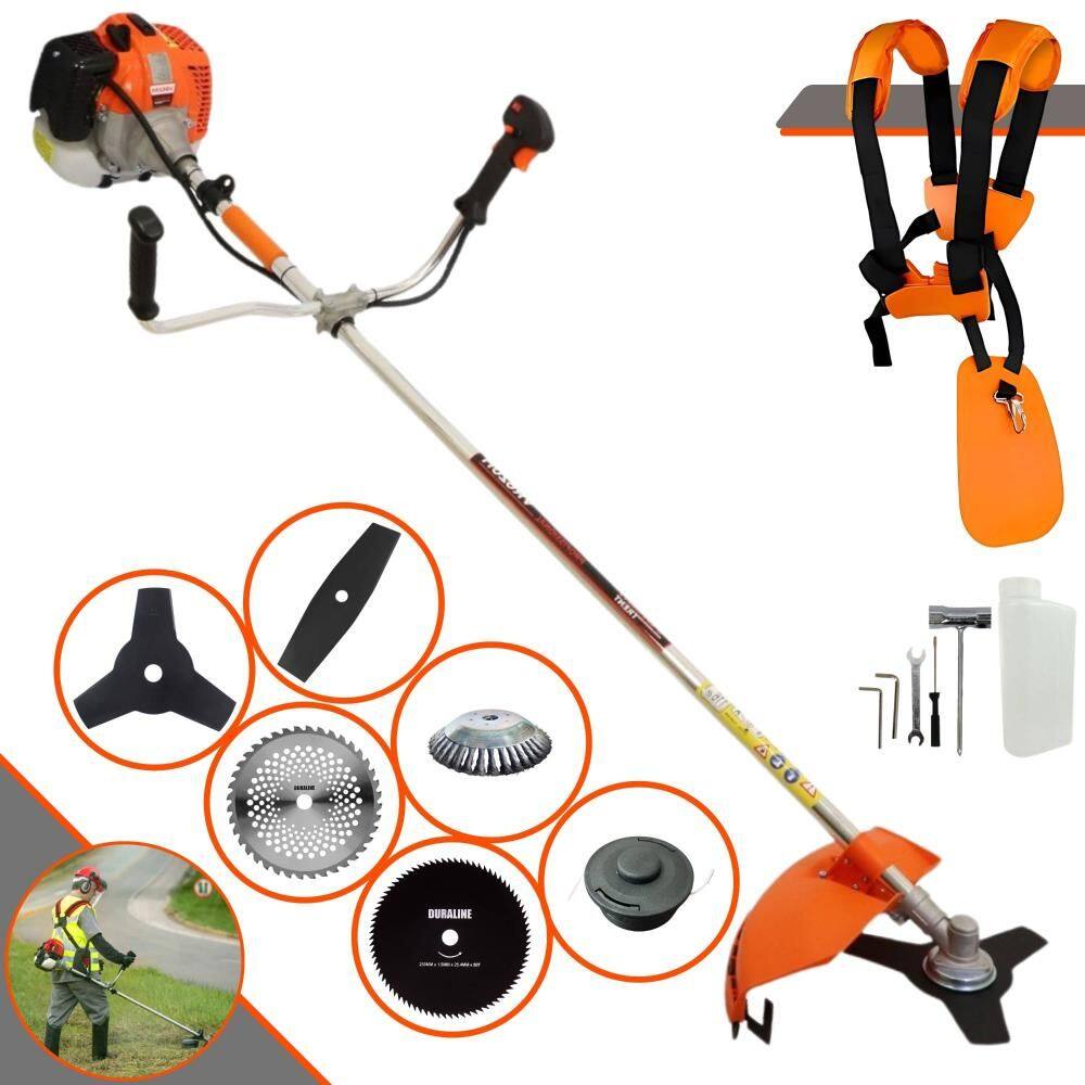 Roçadeira Vulcan VR620H 2T 62cc 3HP Com Carretel de Nylon e Lâmina 3 Pontas + Lâmina 2 Pontas + Lâmina 40 Dentes de Vídea + Lâmina 80 Dentes + Escova