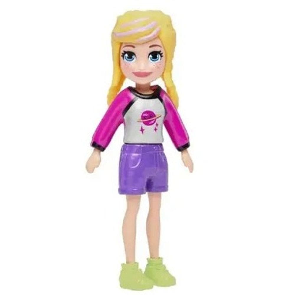 Mattel Polly  Boneca Basica Bermudinha Roxa