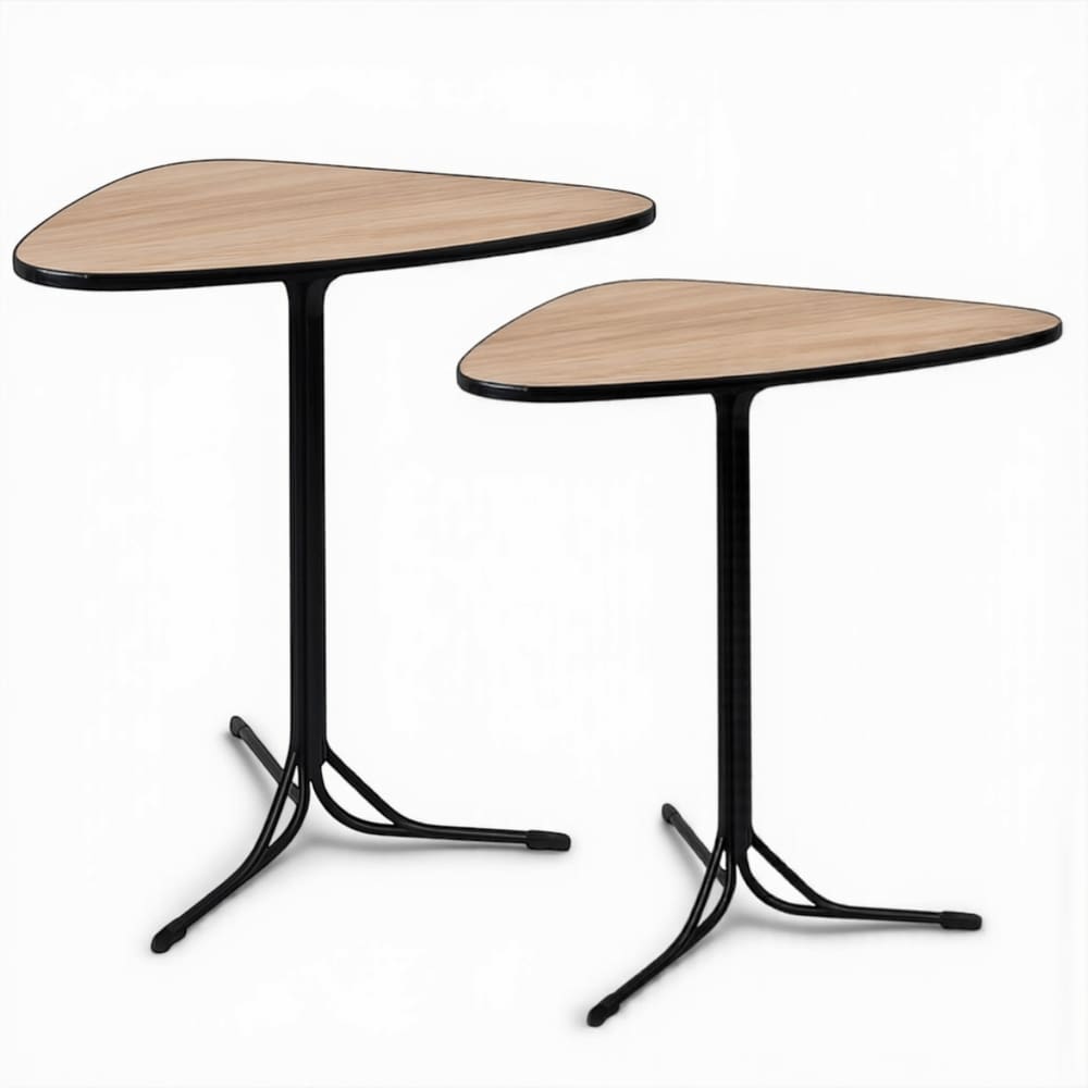 Kit 2 Mesas Triangular Alta para Lanchonete Gourmet Tampo 15mm Industrial 60x60 Amantea