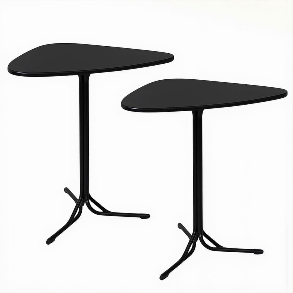 Kit 2 Mesas Triangular Alta para Lanchonete Gourmet Tampo 15mm Industrial 60x60 Preto