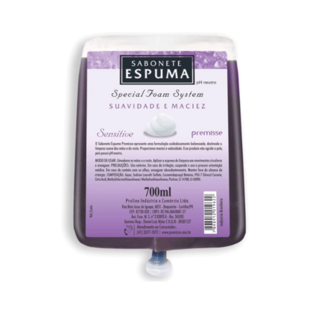 Sabonete Espuma Sensitive com 700ml Premisse