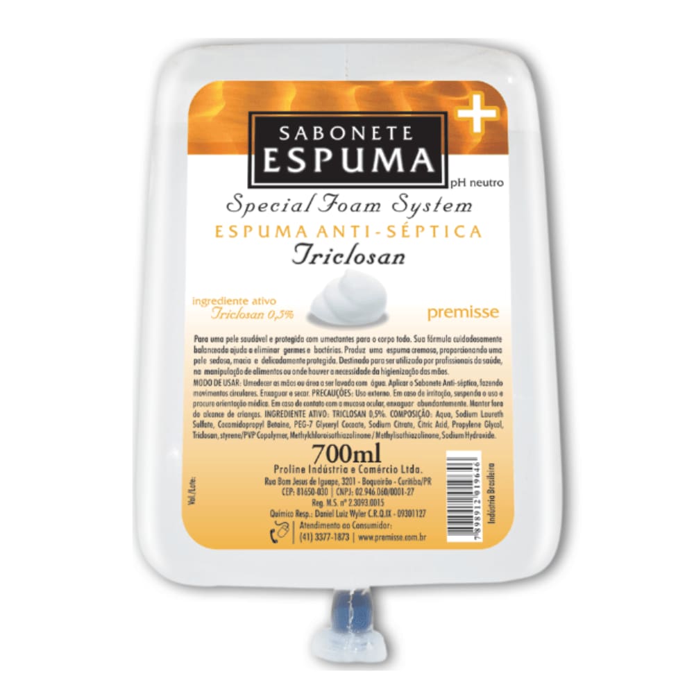 Sabonete Espuma Asséptico Triclosan com 700ml Premisse