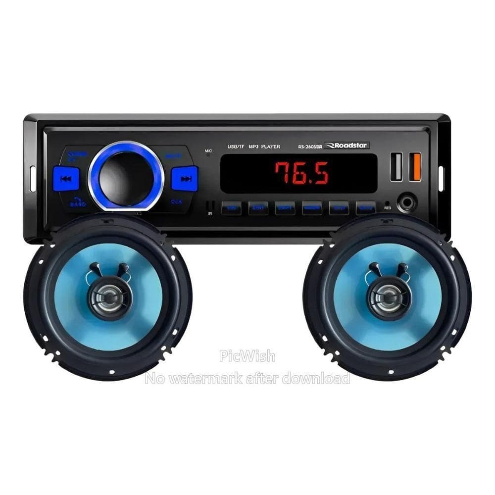 Kit Auto Radio Bluetooth 2660BR Auto Falante 6.5 - Roadstar