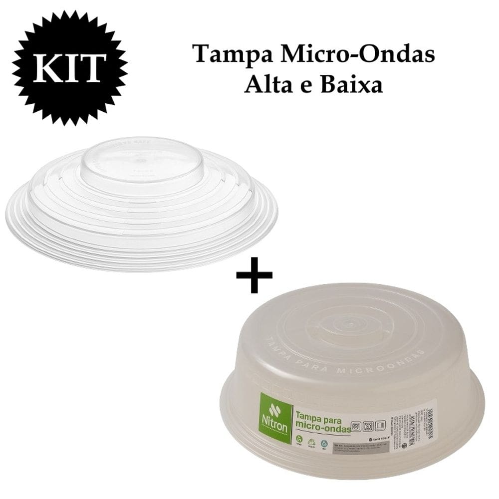 Kit Tampa Microondas Grade + Tampa Microondas Pequena