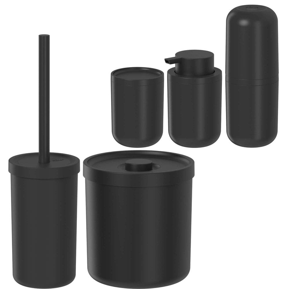Conjunto Bold Completo para Banheiro com 5 Peças Preto - Ou