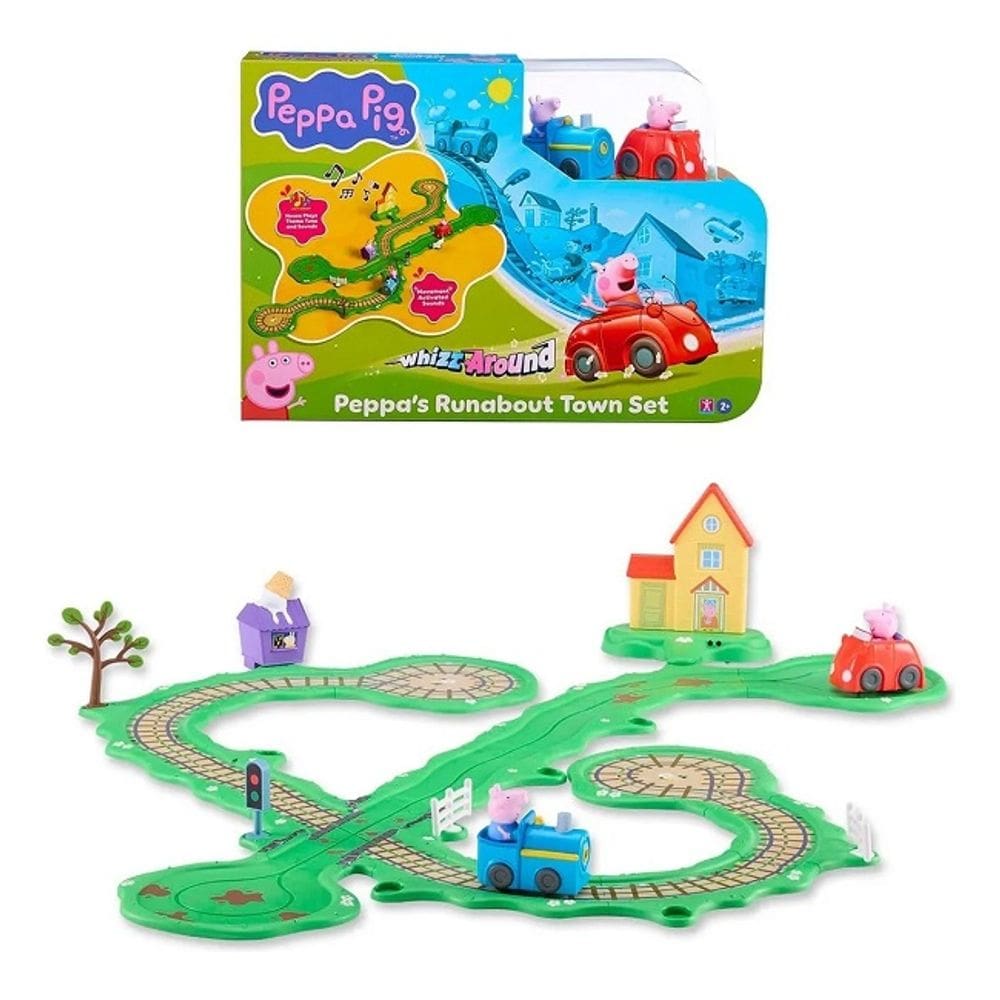 Peppa Pig Playset Passeio Interativo - Trem e Carro Motorizados – Com Som -Sunny