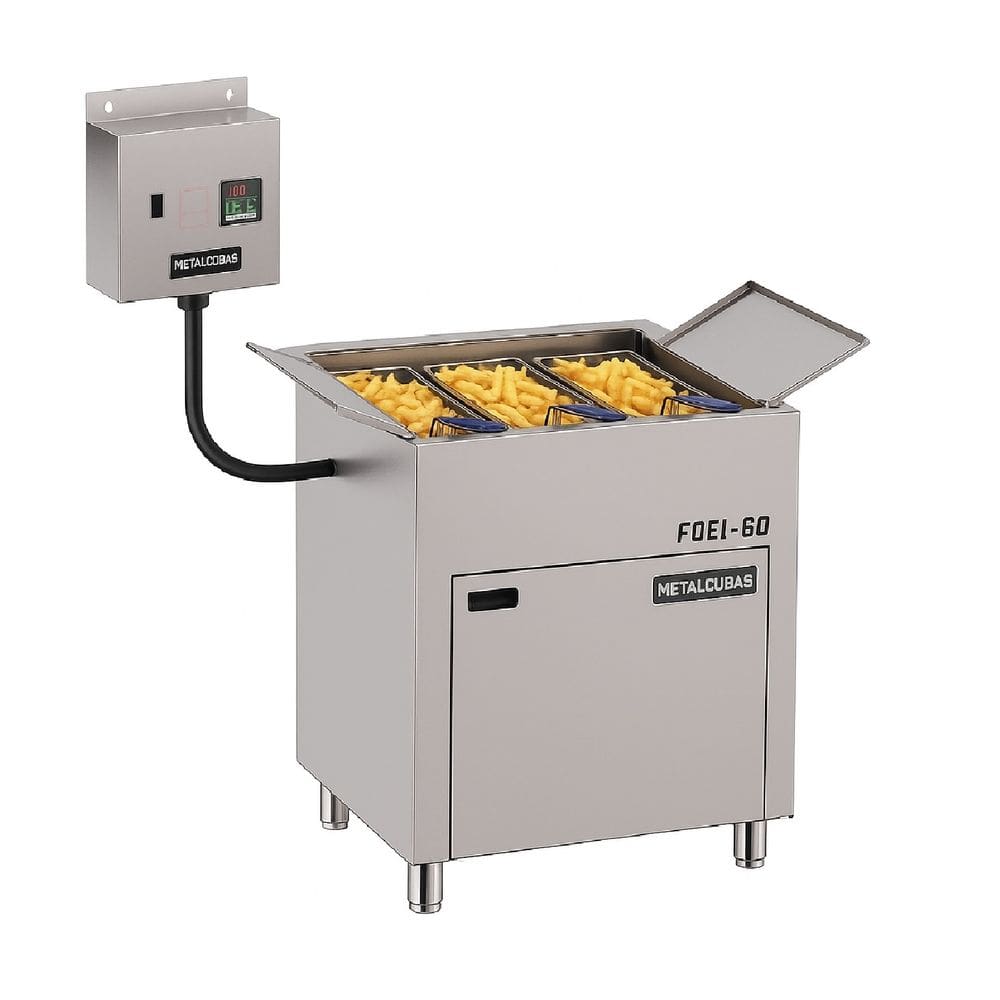Fritadeira Elétrica FOEI-60 CP Metalcubas 60L. Óleo 3 Cestos