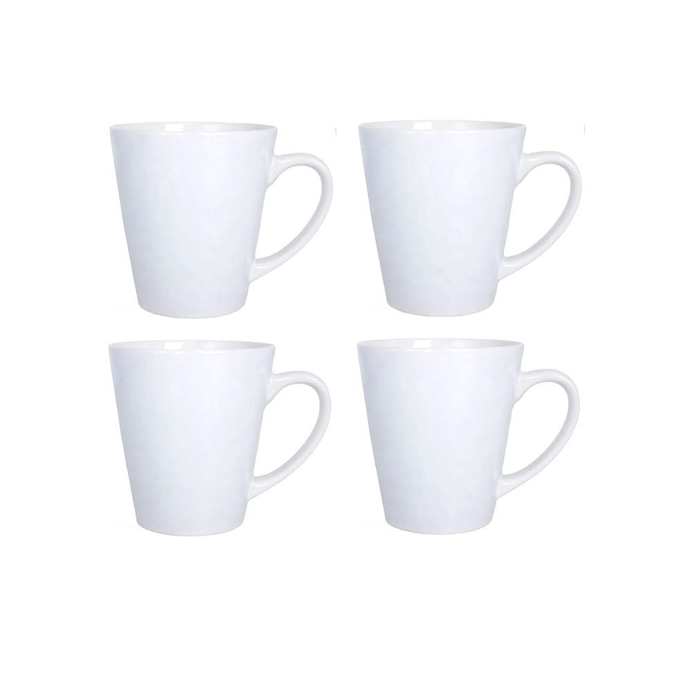 Jogo 4 Canecas em Melamina Branco com Alça 350ml