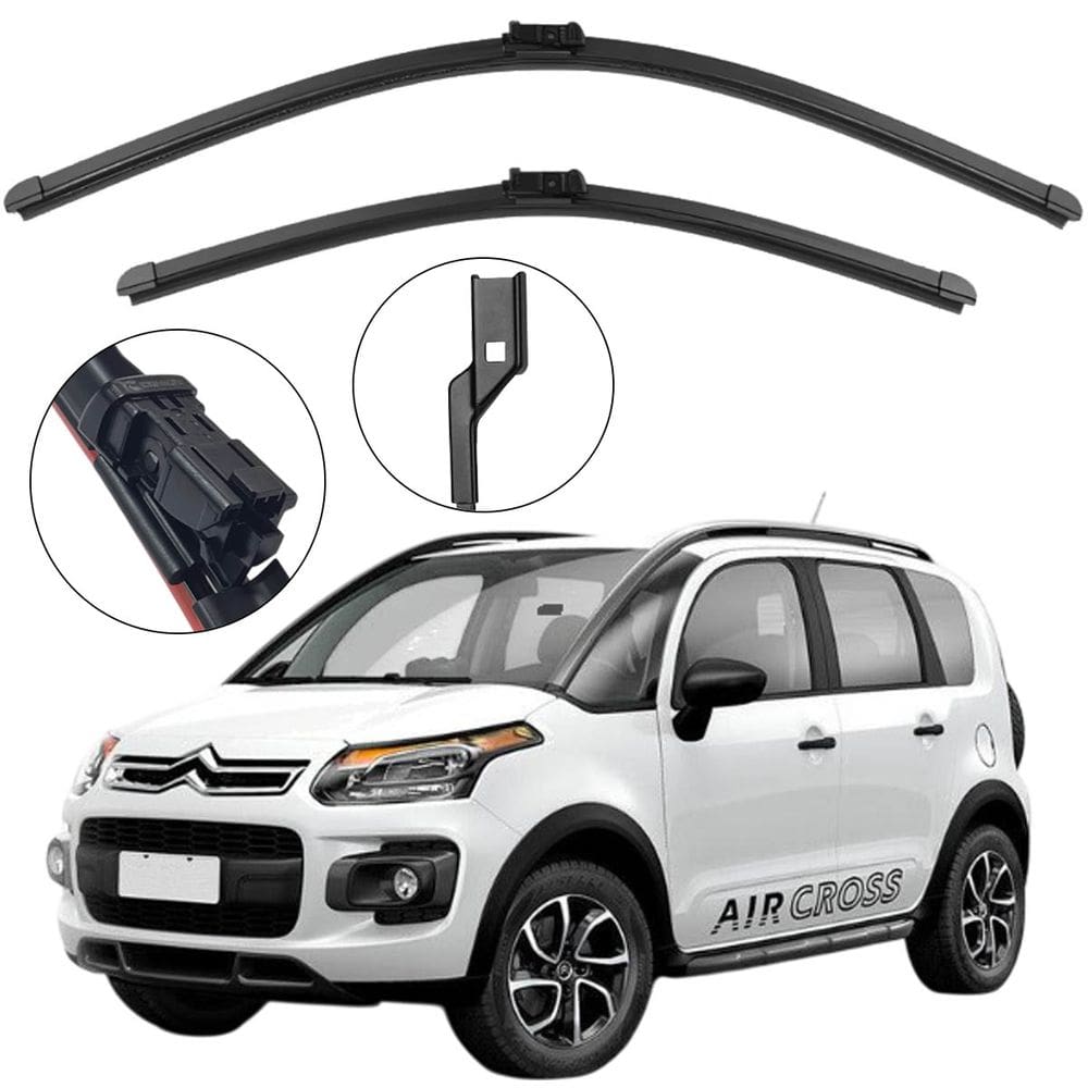 Kit Palheta Dianteira Aircross 2011 a 2015 Limpador de Parabrisa de Silicone