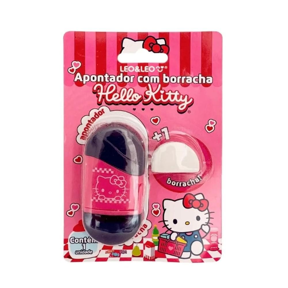 Apontador com coletor e borracha Hello Kitty - Leonora