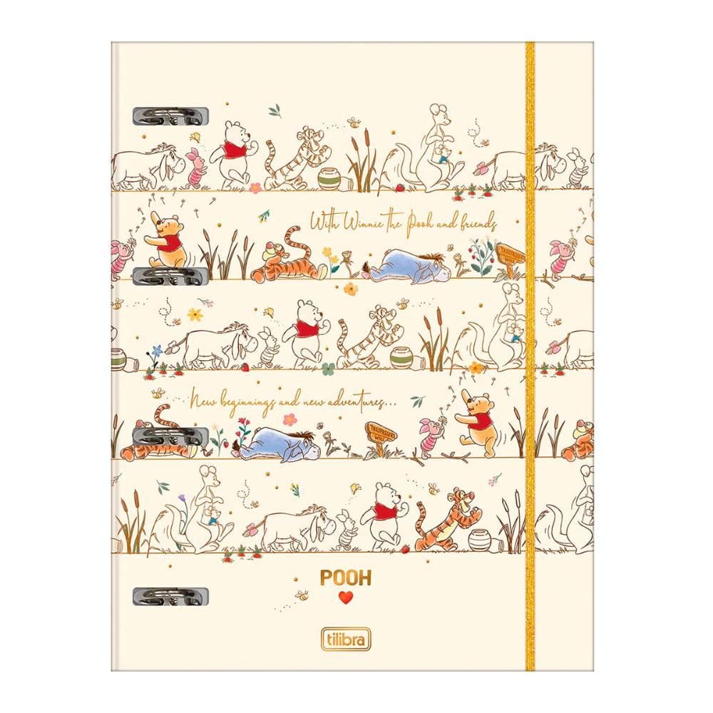 Fichário universitário 4 argolas Pooh 397474 - Tilibra