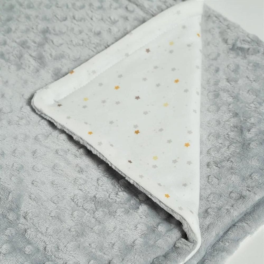 Cobertor Hug Fleece Dots Fun Linha Little Baby Cinza