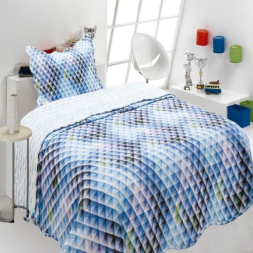 Kit Colcha Patchwork Alberto 2 pçs 160x240cm Realce Juvenil