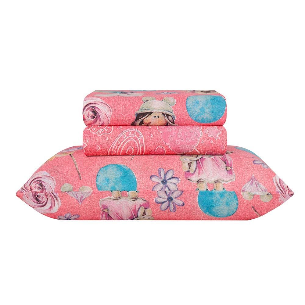 Jogo de Cama Duplo 3 Pçs Solteiro Lollipop Happy Day Sultan