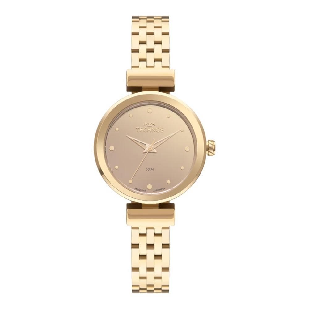 Relógio Technos Feminino Ref: 2035nce/1x Fashion Espelhado Dourado