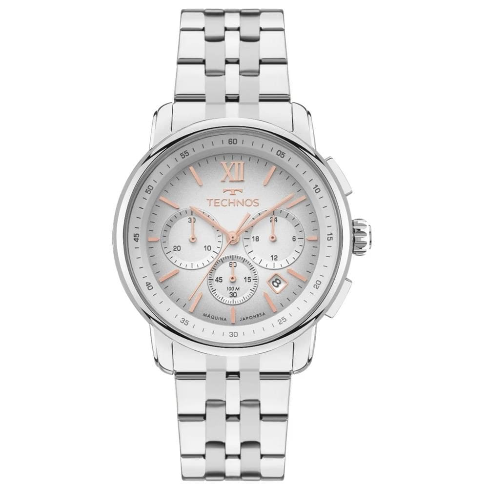 Relógio Technos Masculino Ref: Js25bcp/1k Cronógrafo Prateado