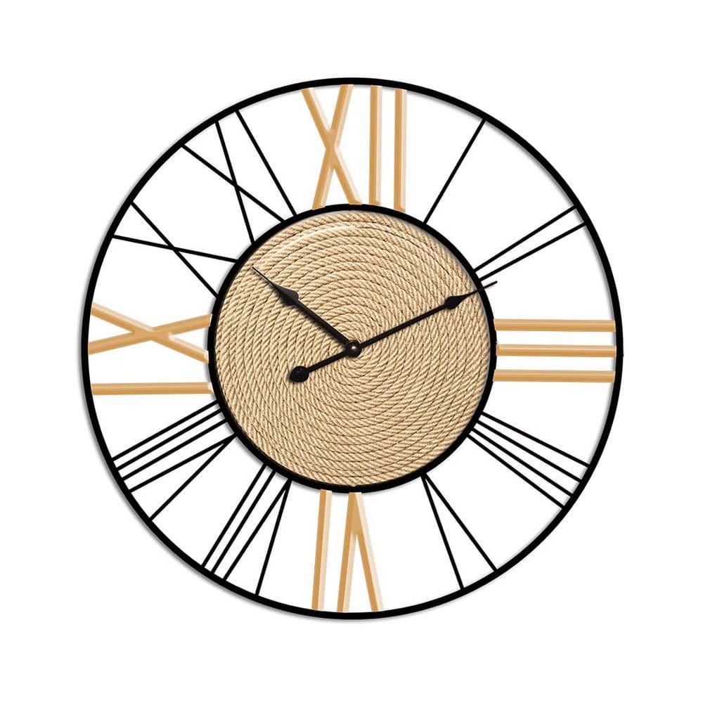 Relógio de Parede Decorativo Vazado Bege e Preto 60cm MD0058 BTC