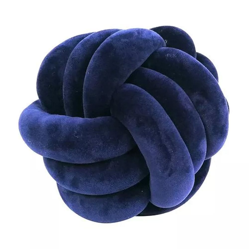 Almofada Decorativa Nó de Veludo Azul 23cm YD0005 BTC