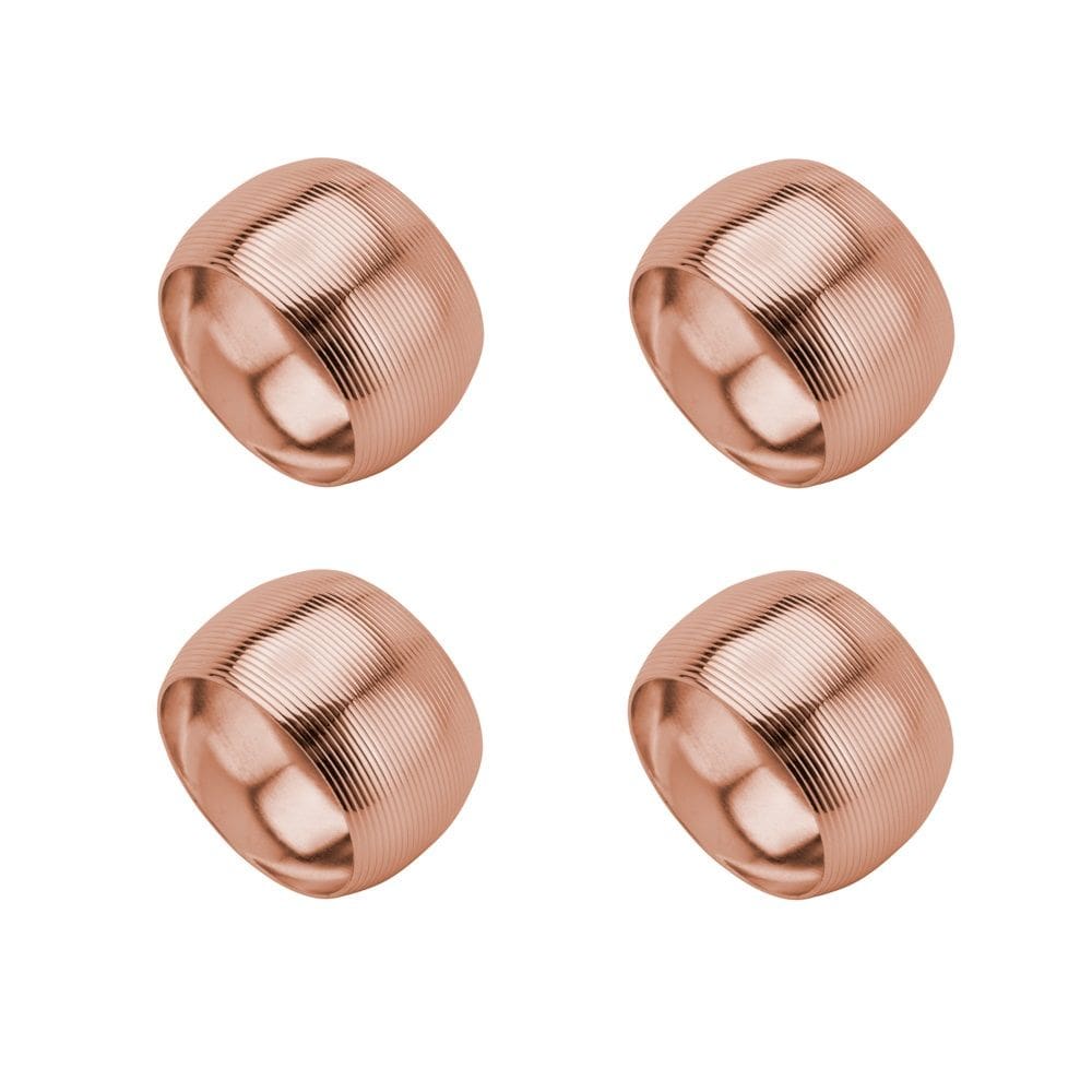 Cj 4 Anéis/Argolas de Aço P/Guardanapos Circle Cobre Lyor