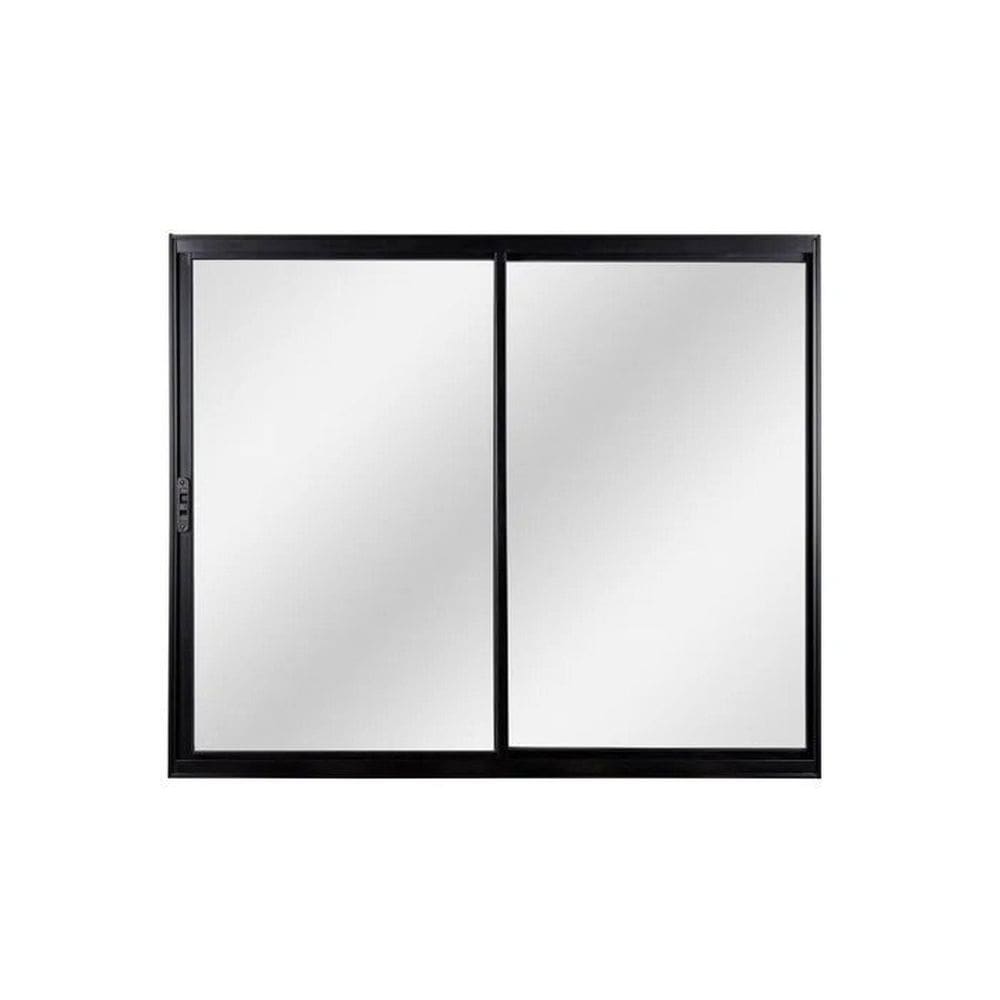 Janela de Aluminio de Correr 100x120cm 2 Folhas com Vidro Liso   Natural